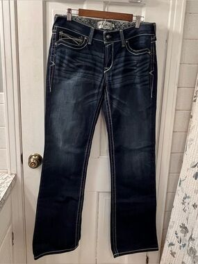 Ariat Real Denim Women's Low Rise Dark Indigo Boot Cut Jeans Size 31L